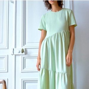 Zara asymmetrical dress sz L